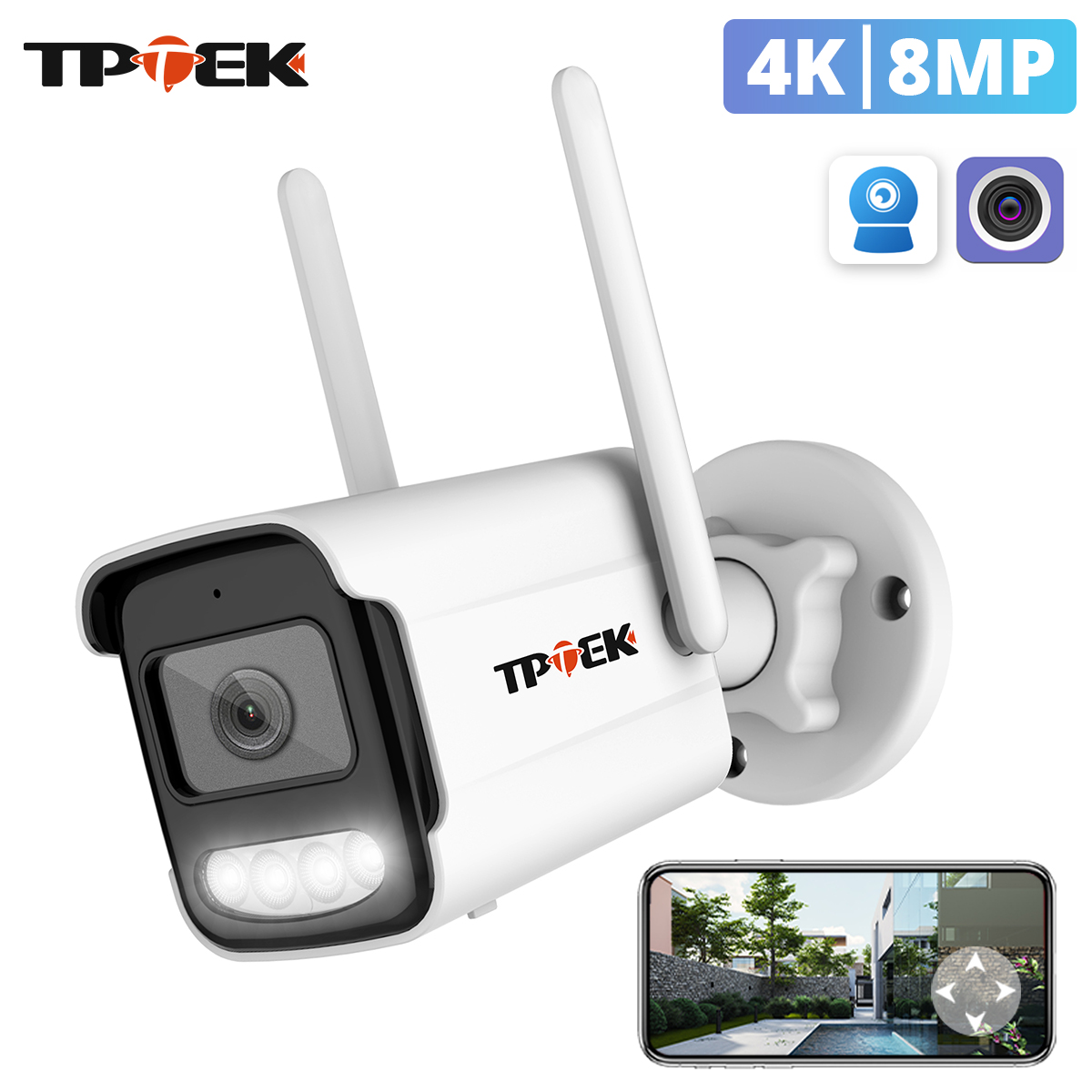 Btt Skr Mini - Telecamera IP Wi-Fi 8MP 4K, Telecamera