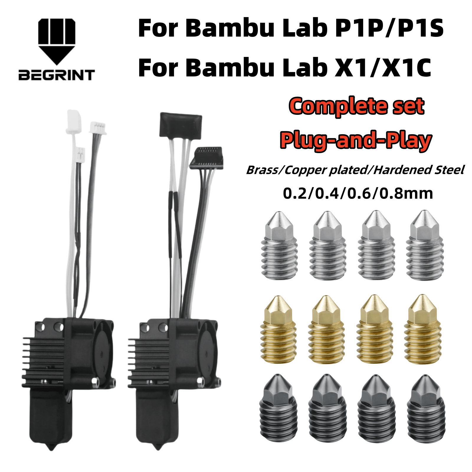 Hotend 0.4Mm - Per Bambu Lab X1C P1P P1S
