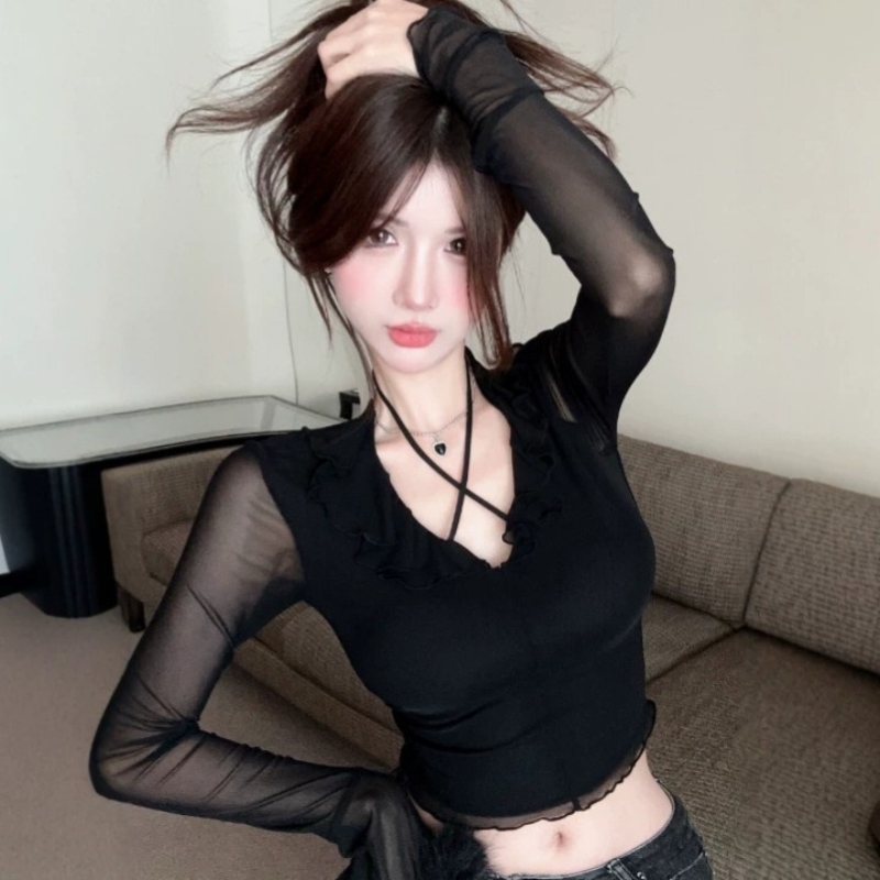Top Donna Scollo a V in Pizzo  - Resin Vat recensione e prezzo